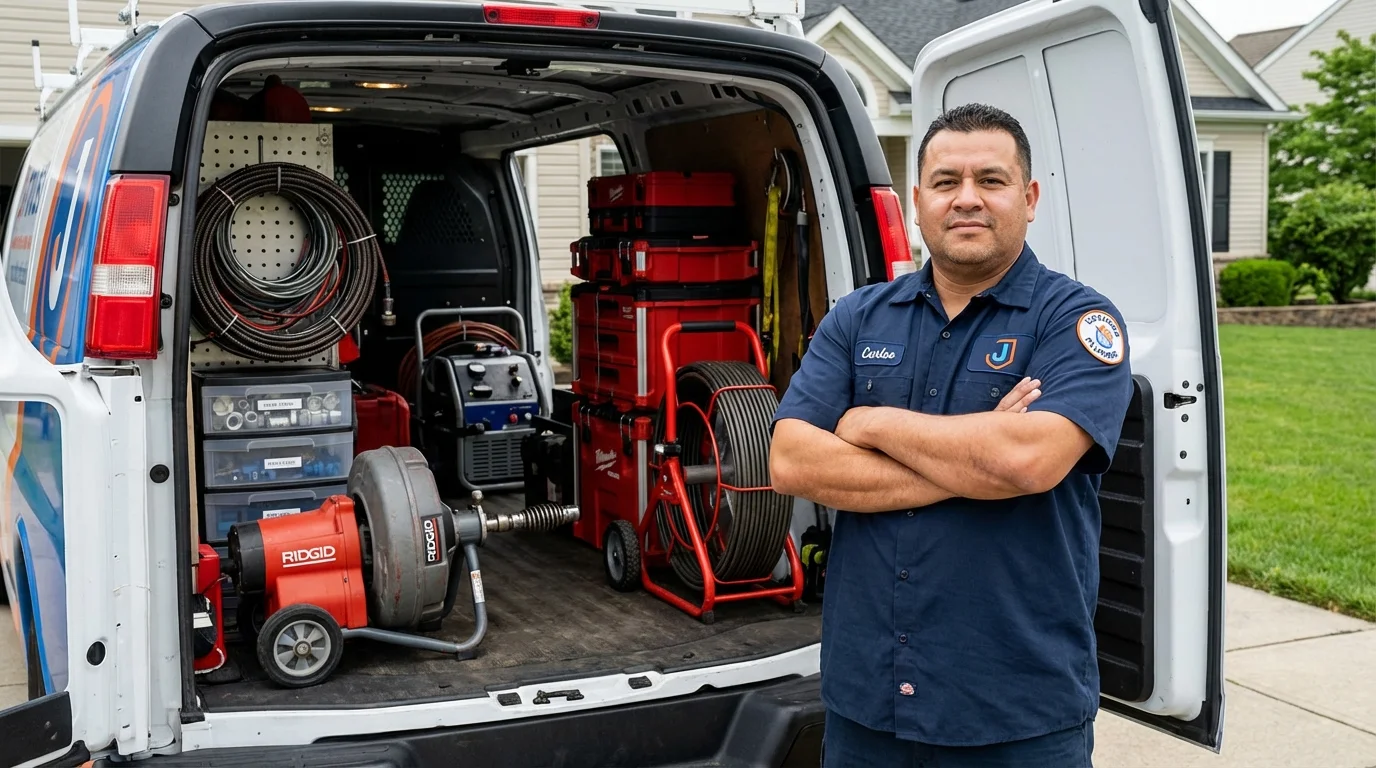 Professional drain cleaning equipment and Johns Plumbing LLC plumber in Rio Grande City