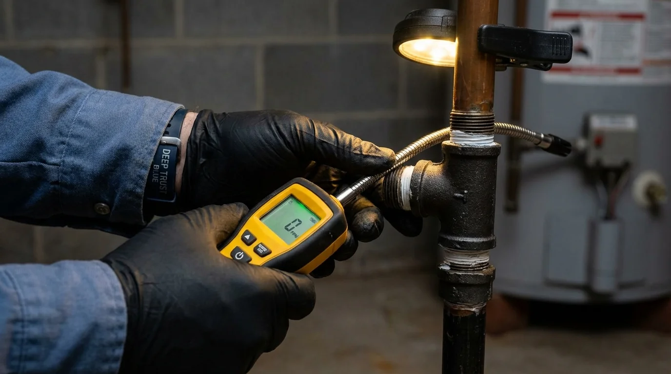 Gas leak detection with electronic sniffer by Johns Plumbing LLC in Rio Grande City
