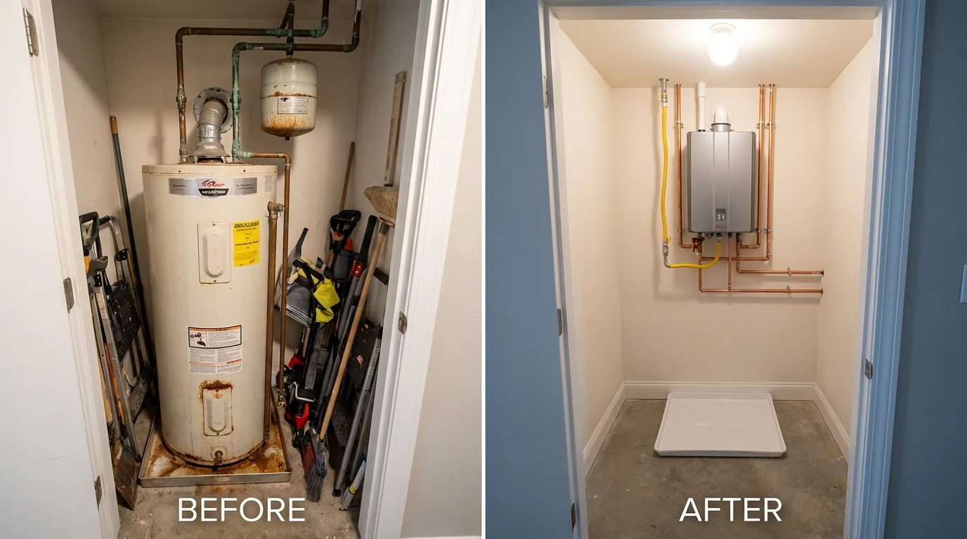 Tank water heater versus wall-mounted tankless unit comparison for Rio Grande City, TX homeowners
